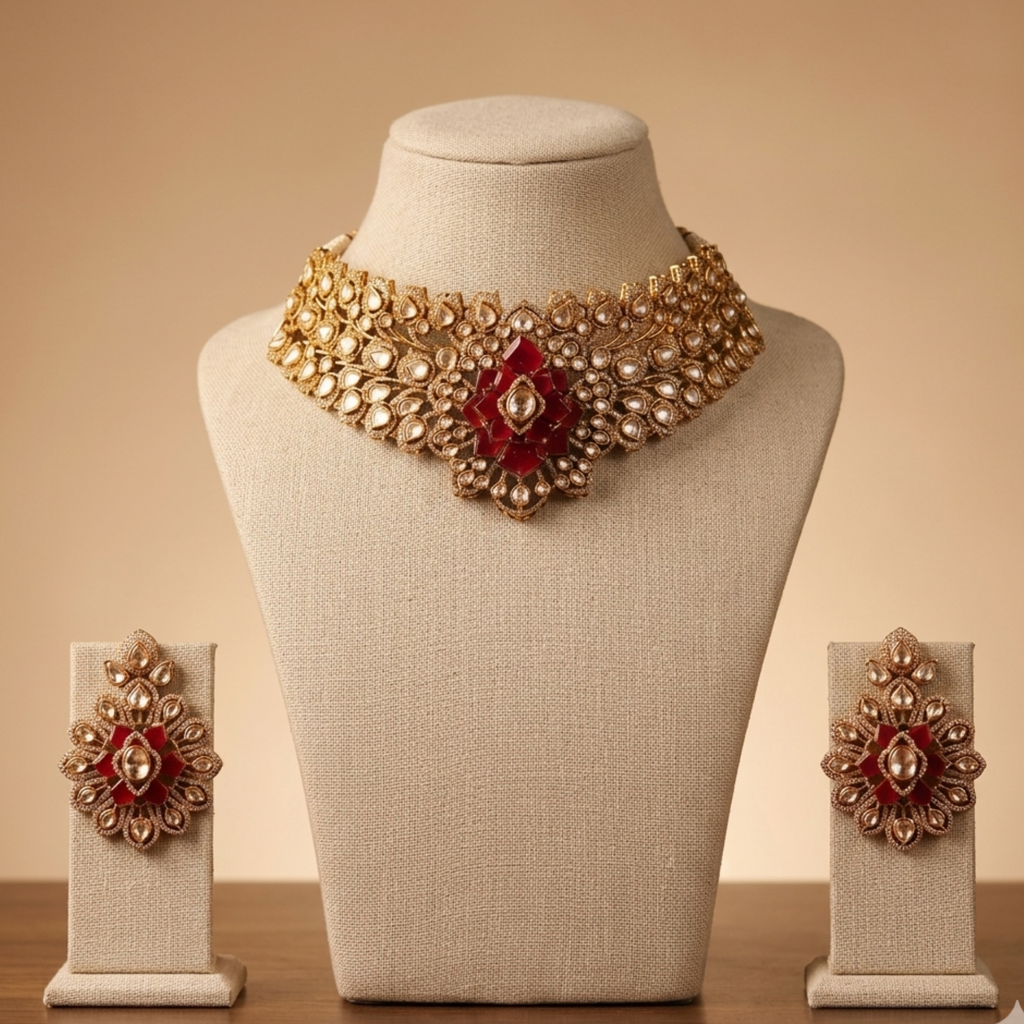 Ruby Floral Kundan Choker