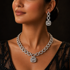 Crystal Link Necklace Set