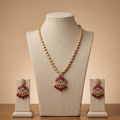 Ruby Pearl Necklace Set