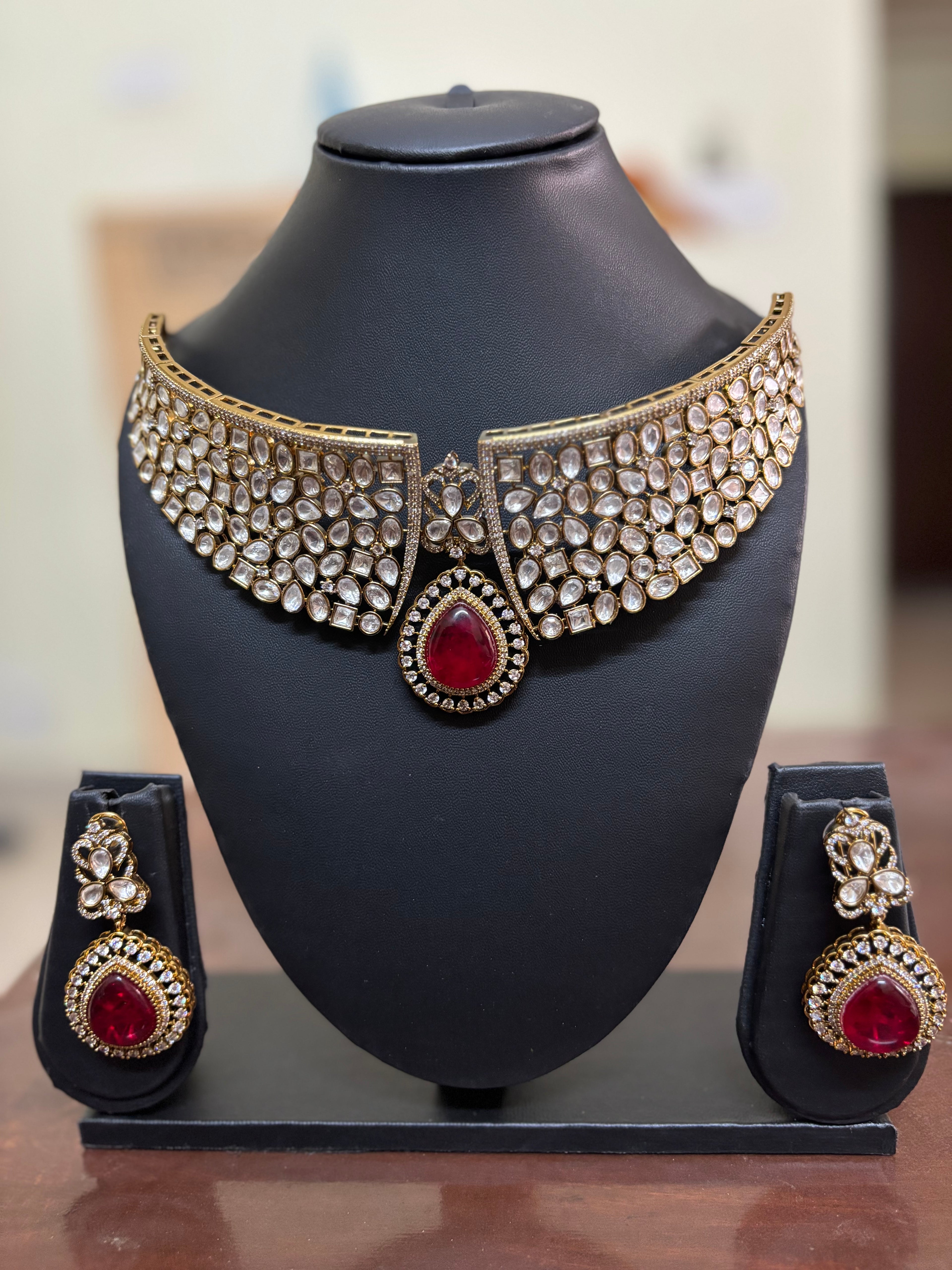 Royal Ruby Polki Set