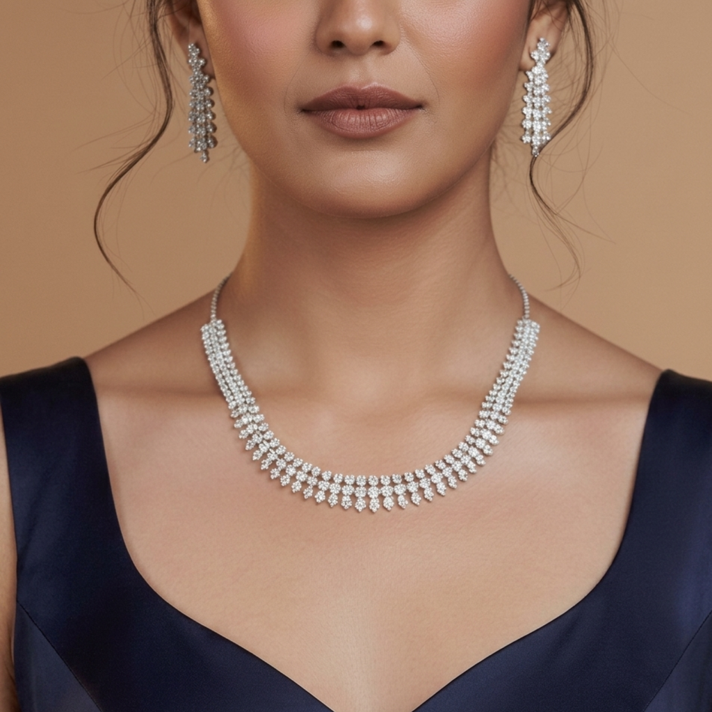 Crystal Stone Necklace Set