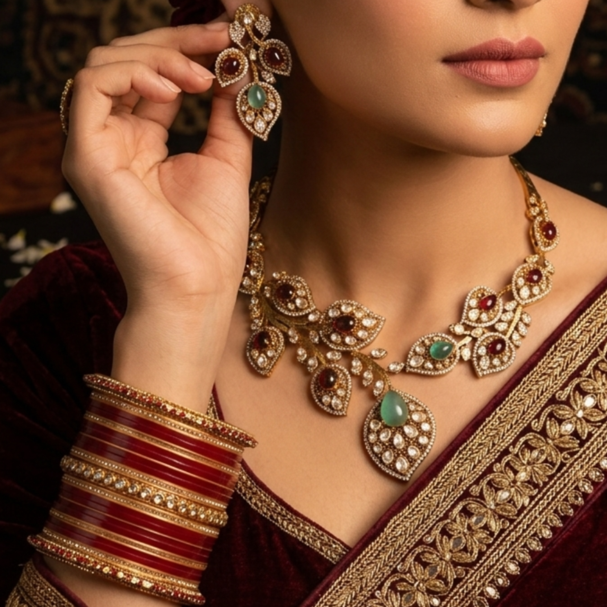 Antique Kundan Necklace Set