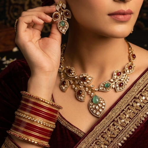 Antique Kundan Necklace Set