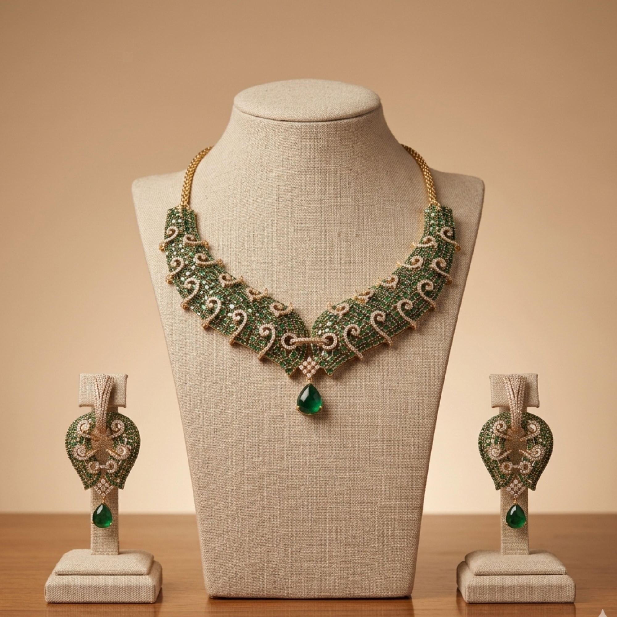Emerald Vine Necklace Set