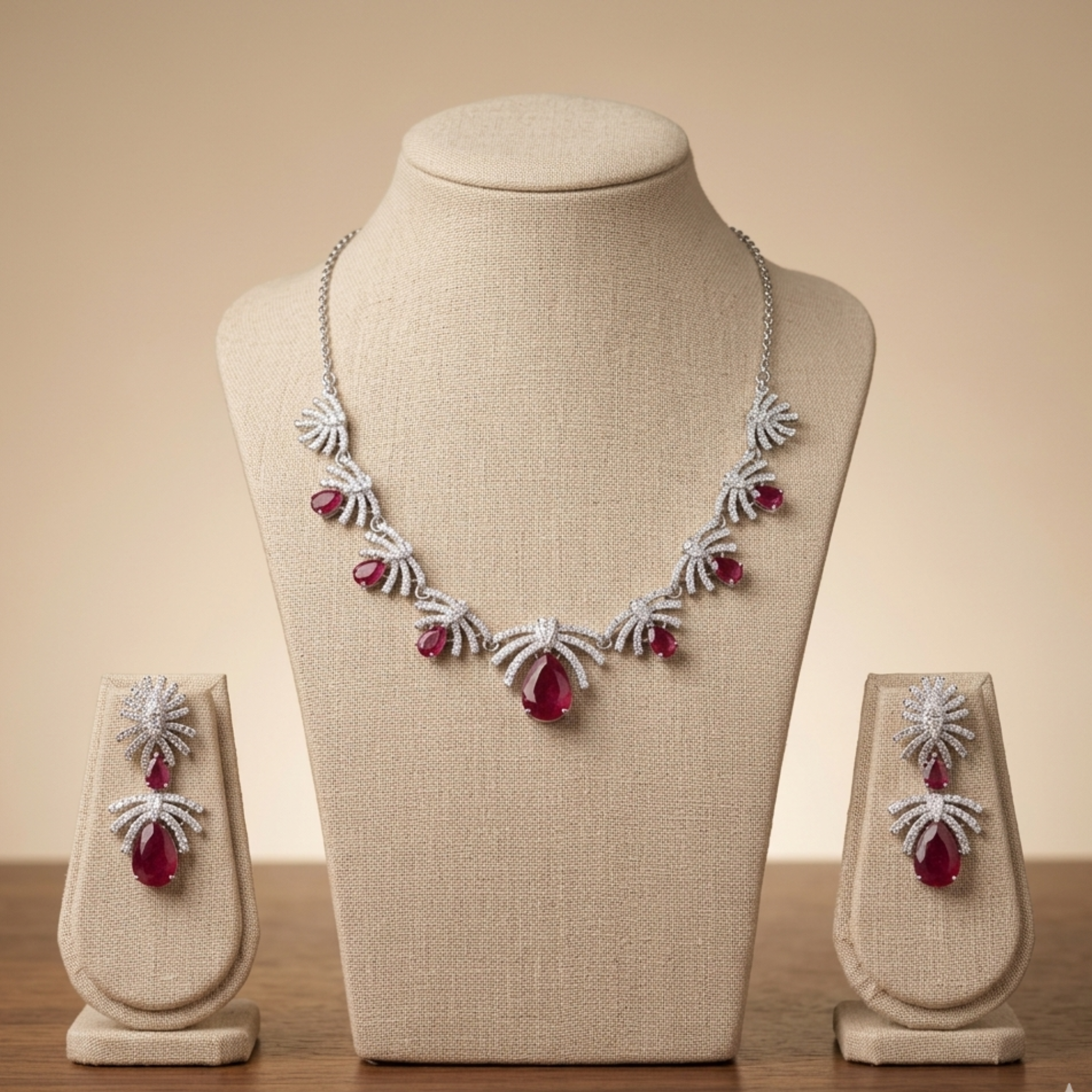 Blush Stone Necklace Set