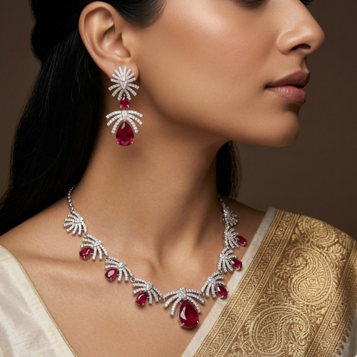Blush Stone Necklace Set