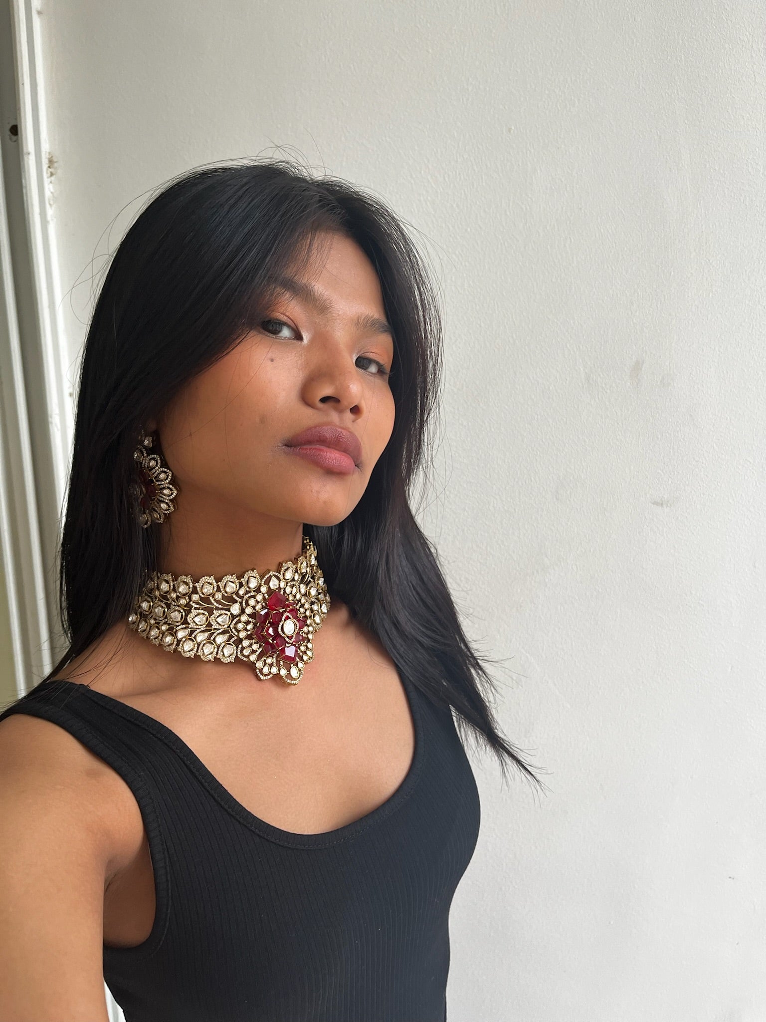 Ruby Floral Kundan Choker
