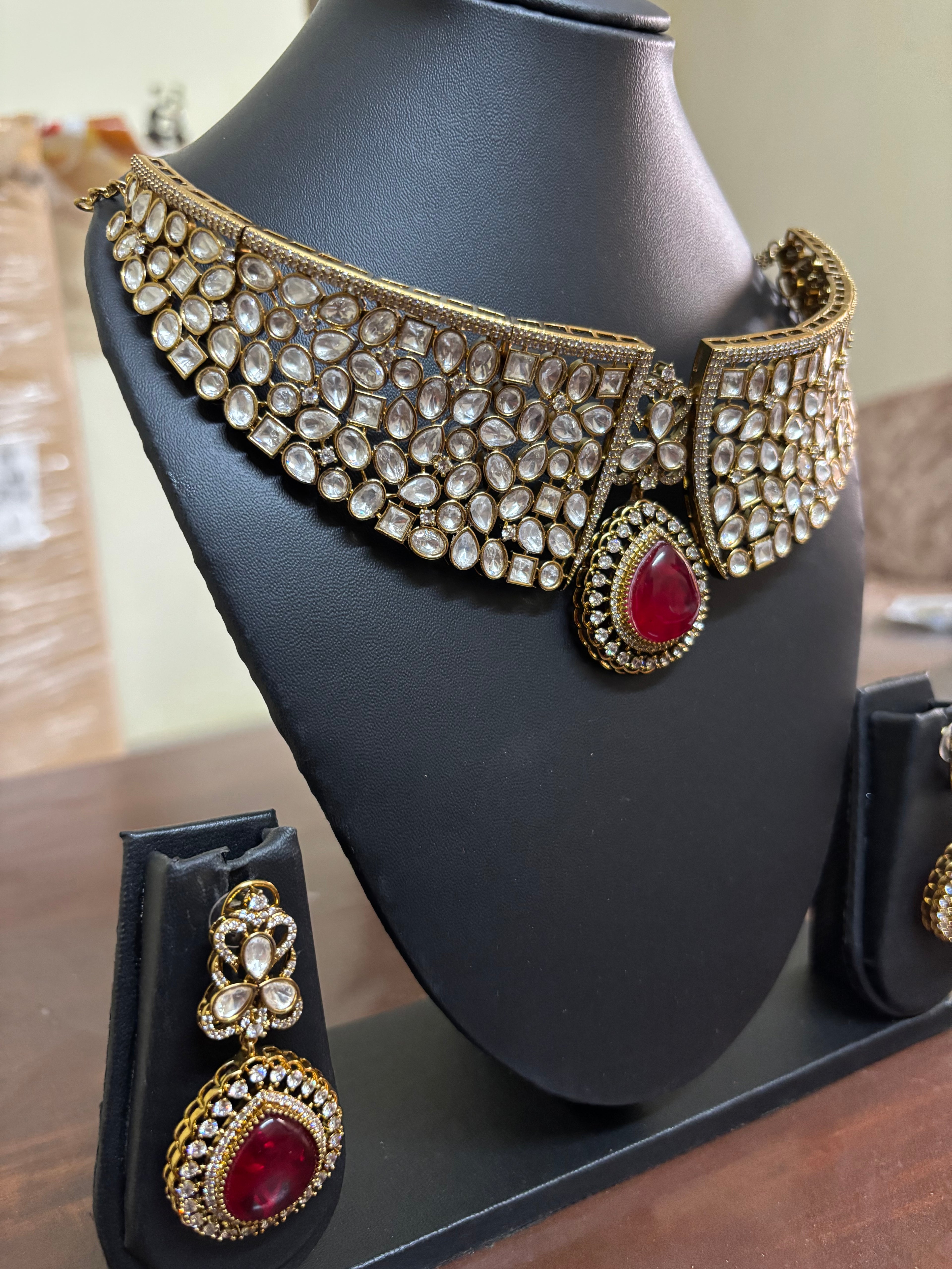Royal Ruby Polki Set