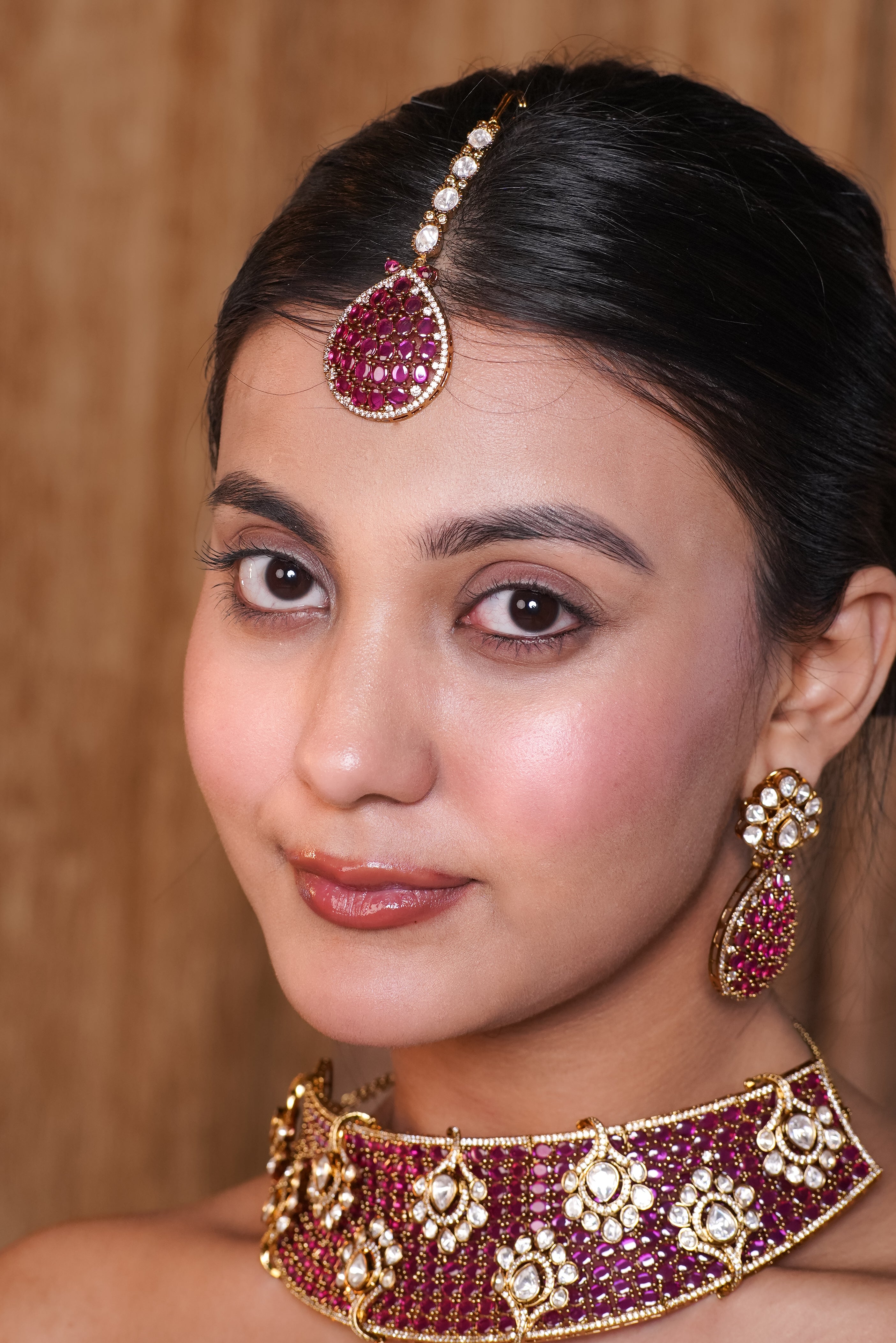Pink Kundan Choker Set