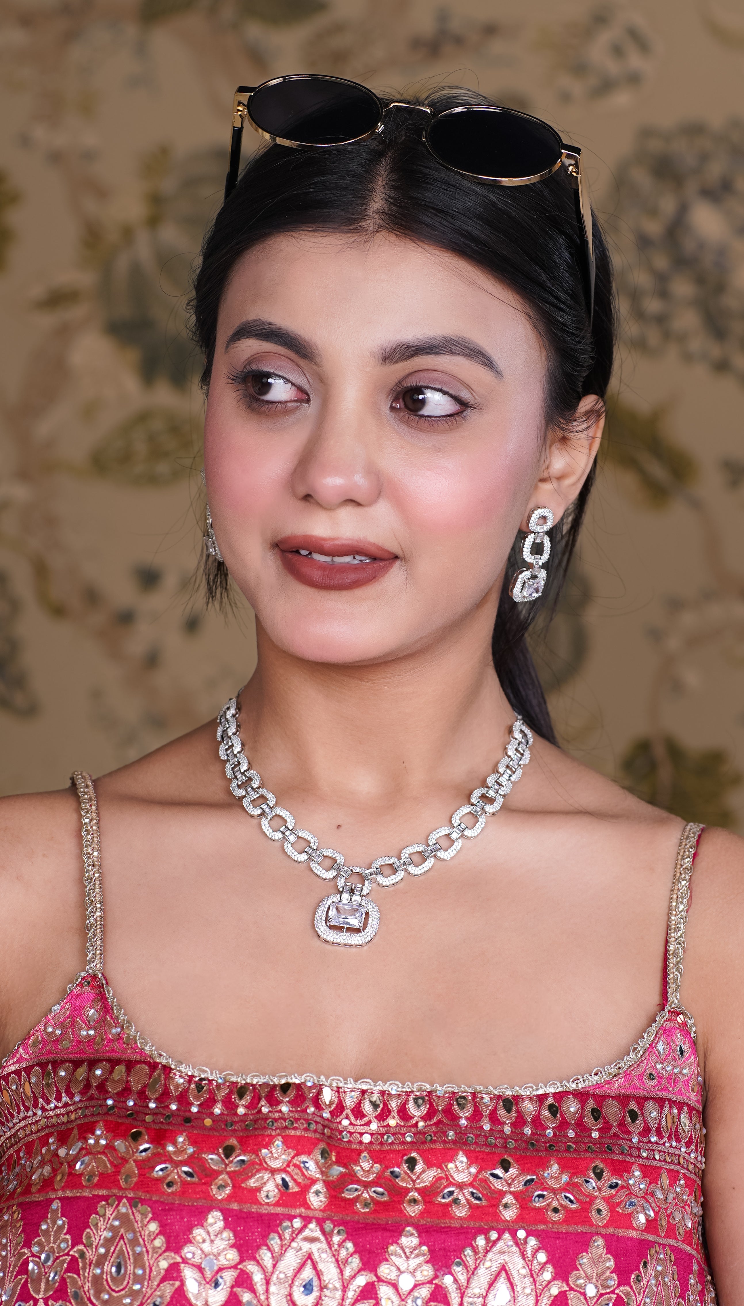 Crystal Link Necklace Set