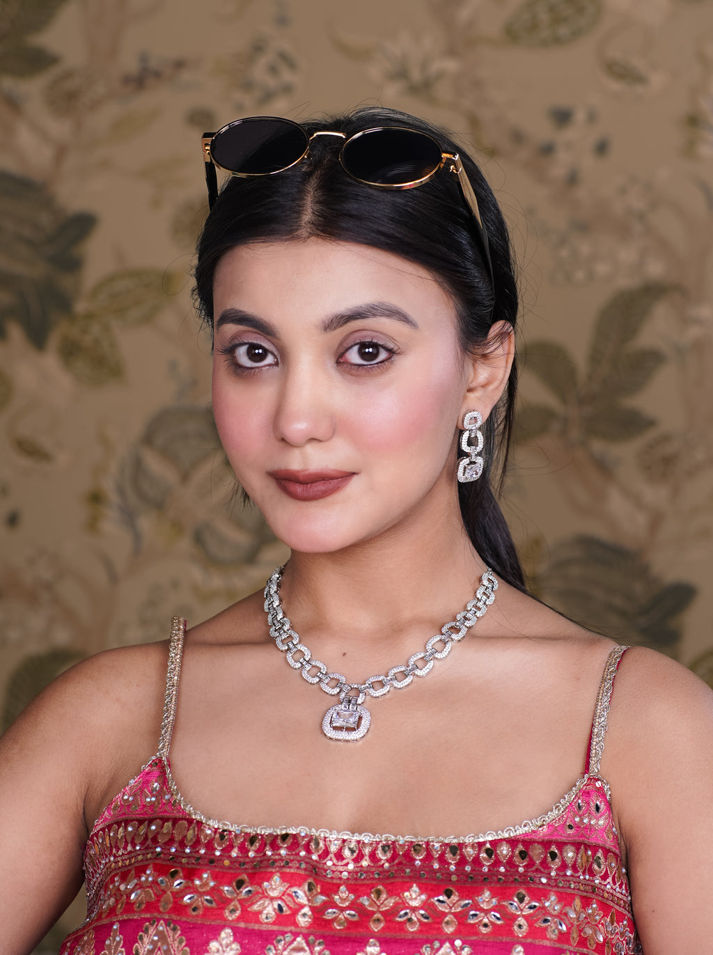 Crystal Link Necklace Set