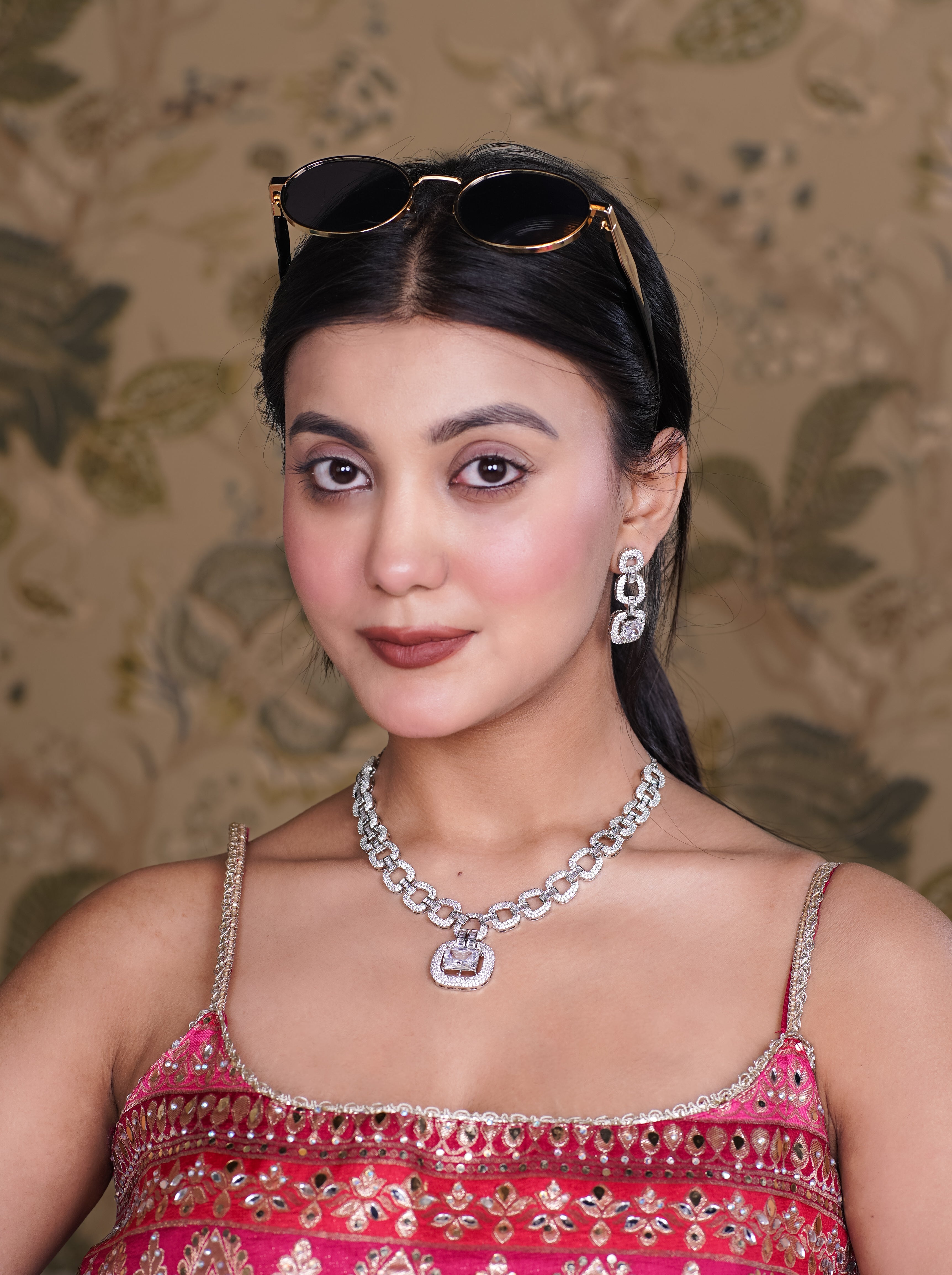 Crystal Link Necklace Set