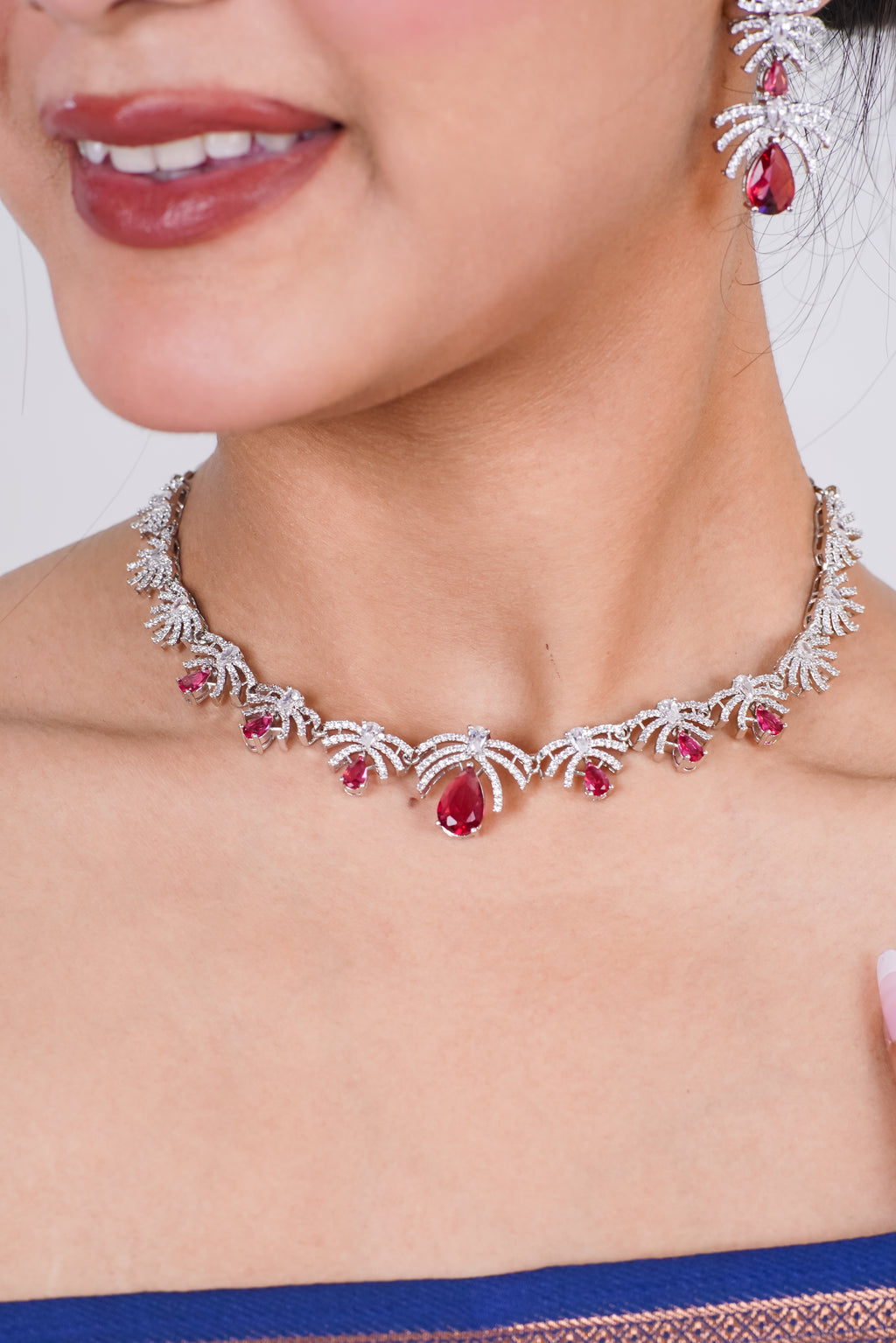 Blush Stone Necklace Set