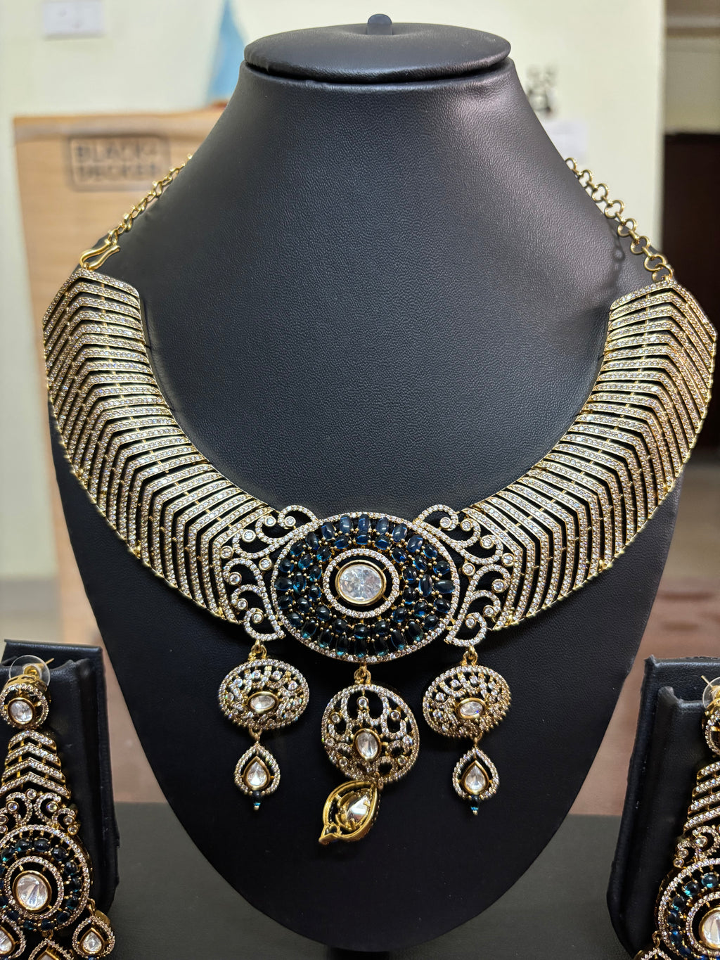 Royal Blue Kundan Set