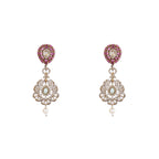 Royal Pink Kundan Choker Set with Mint Drop Pendant